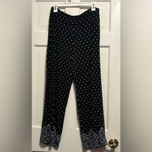 Kim Rogers black rayon medallion pj bottoms